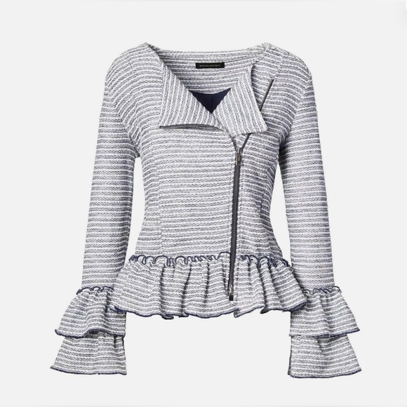 Banana Republic Striped Ruffle Sleeve Jacket - Picture 4 of 15